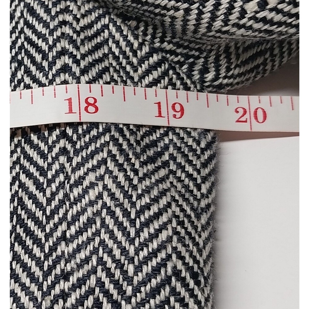 RALPH LAUREN Blazer Black Cream Herringbone Size 8 Silk Linen Blend Academia GUC - Picture 8 of 16